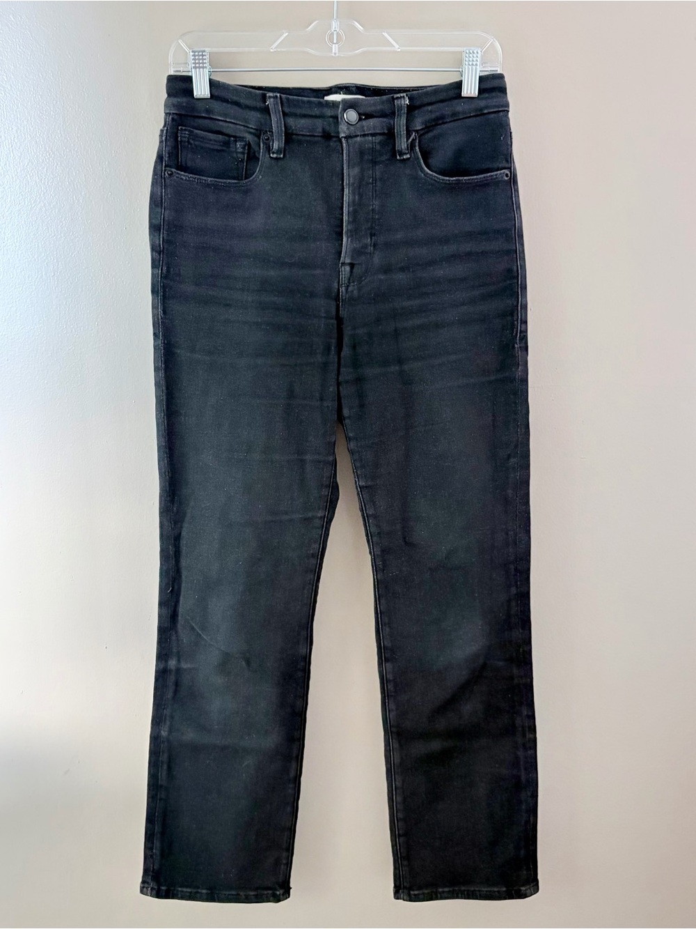 Good American Good Straight Black Jeans Size 6/28